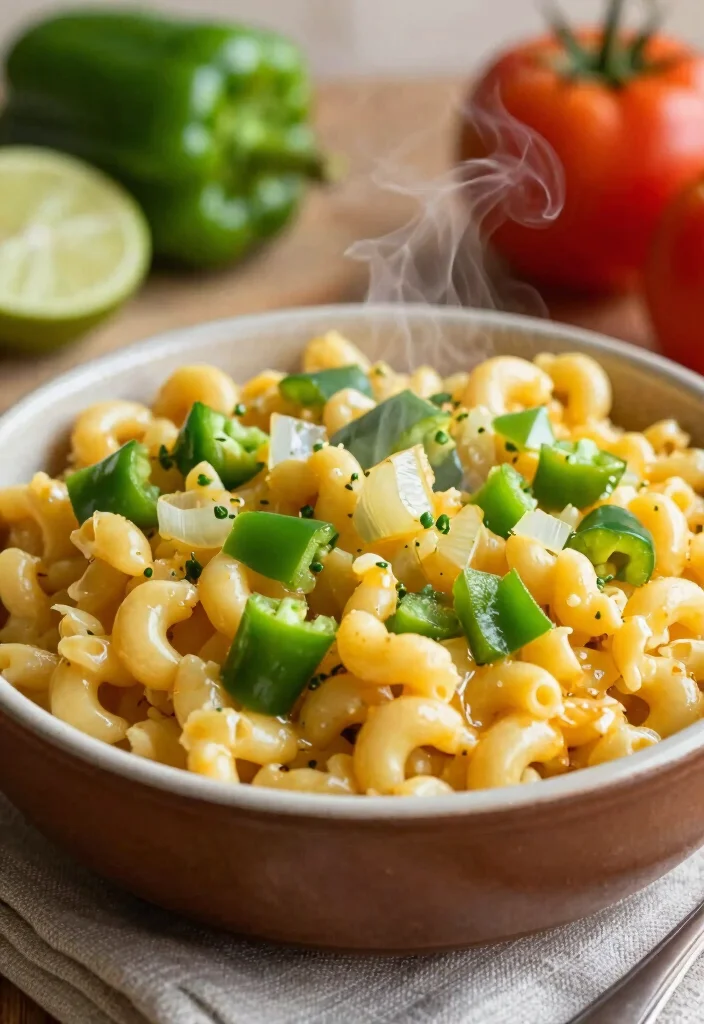 18 Vegan Baked Mac and Cheese Ideas - 16. Vegan Mac and Cheese with Green Peppers and Onions 1