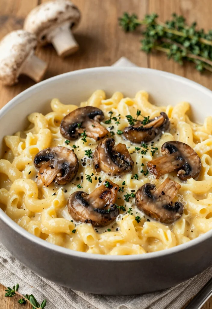 18 Vegan Baked Mac and Cheese Ideas - 8. Vegan Mac and Cheese with Mushrooms and Thyme 1