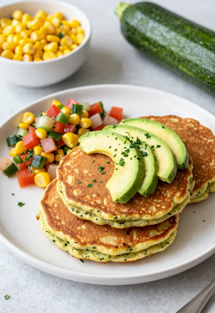 18 Vegan Pancake Recipes That Are Soft, Fluffy, and Egg Free - 12. Zucchini and Corn Vegan Pancakes 1