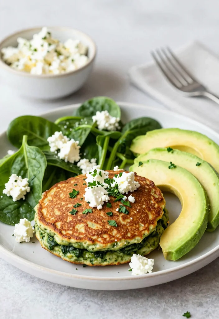 18 Vegan Pancake Recipes That Are Soft, Fluffy, and Egg Free - 9. Savory Vegan Pancakes with Spinach and Feta 1