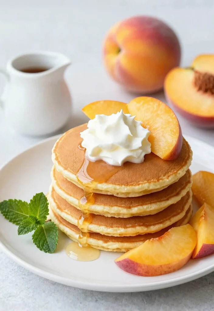 19 Best Pancake Recipes for Fluffy, Golden, and Easy Breakfasts - 16. Peaches and Cream Pancakes 1