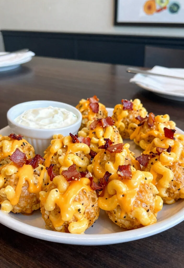 19 Gourmet Mac and Cheese Balls with International Flavors - 12. Bacon and Cheddar Mac and Cheese Balls 1