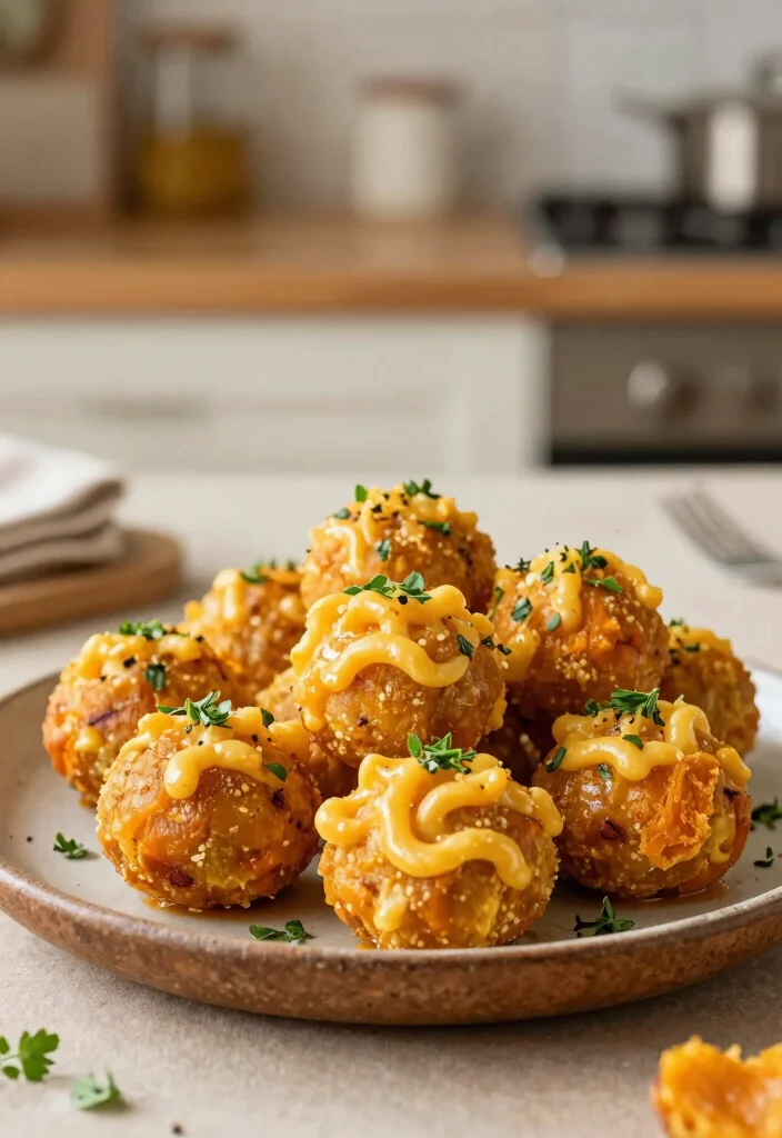 19 Gourmet Mac and Cheese Balls with International Flavors - 15. Sweet Potato Mac and Cheese Balls 1