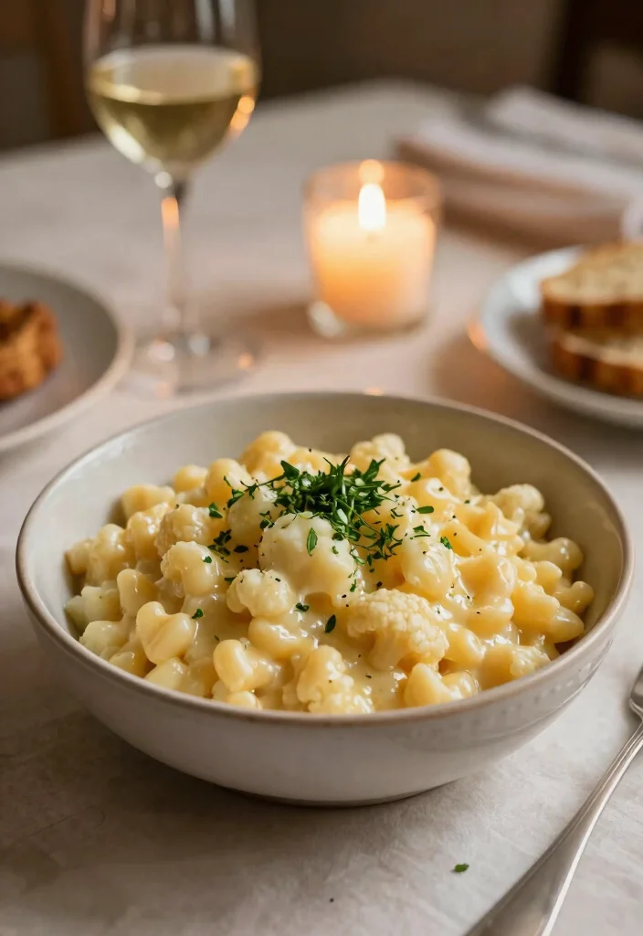 19 Keto Cauliflower Mac and Cheese Variations - 12. Herb and Garlic Cauliflower Mac 1