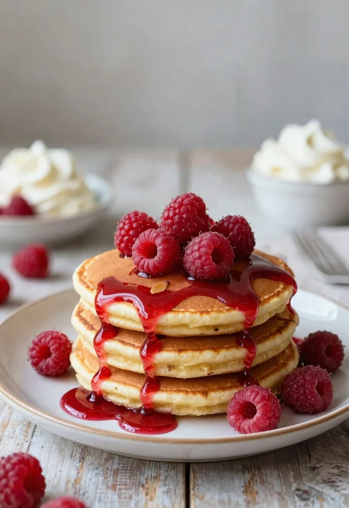 20 Almond Flour Pancake Recipes for Healthy Low Carb Breakfasts - 16. Almond Flour Raspberry Pancakes 1