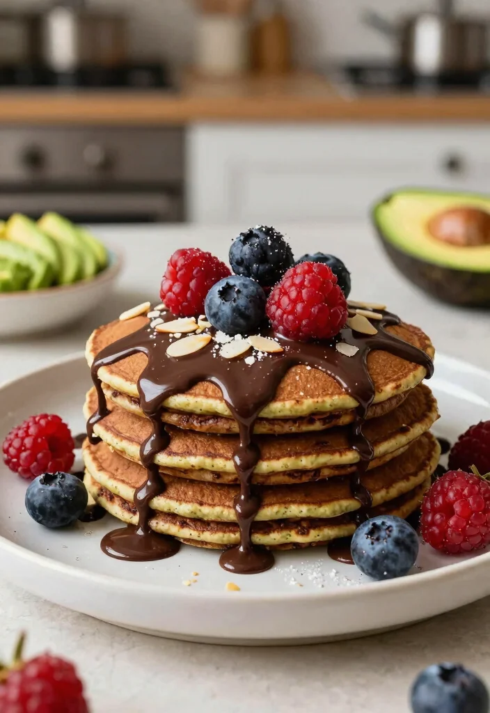 20 Almond Flour Pancake Recipes for Healthy Low Carb Breakfasts - 20. Almond Flour Chocolate Avocado Pancakes 1