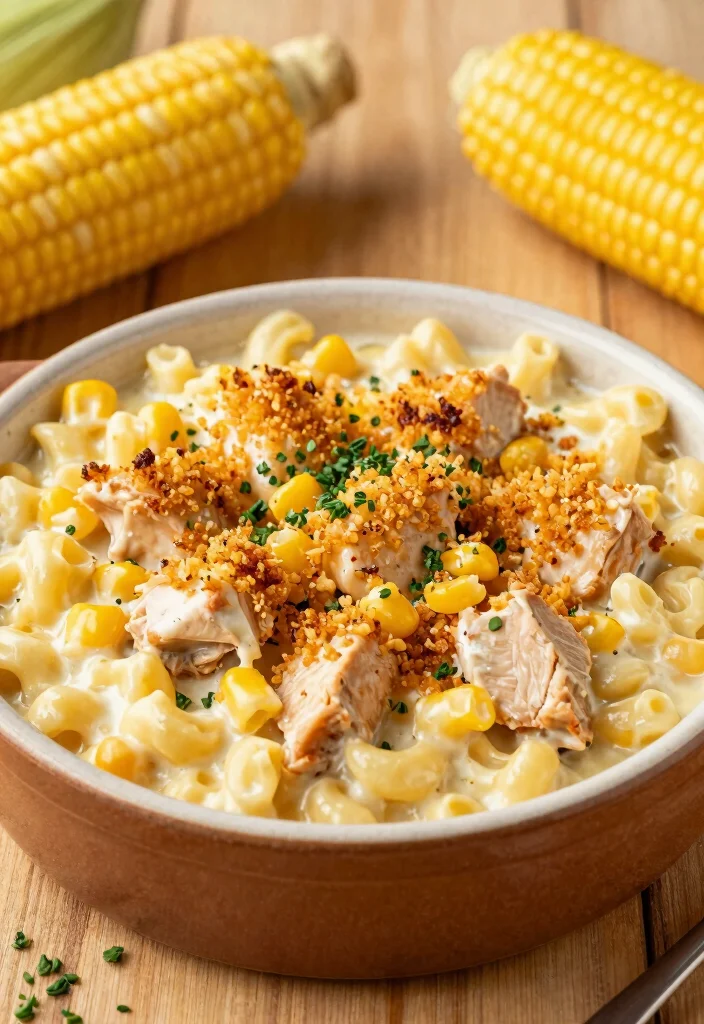 20 Buffalo Chicken Mac and Cheese Baked Recipes - 8. Buffalo Chicken Mac and Cheese with Creamed Corn 1