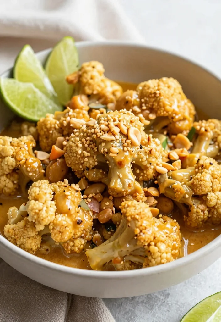 20 Cauliflower Mac and Cheese Recipes (Keto-Friendly) - 11. Thai Peanut Cauliflower Mac 1