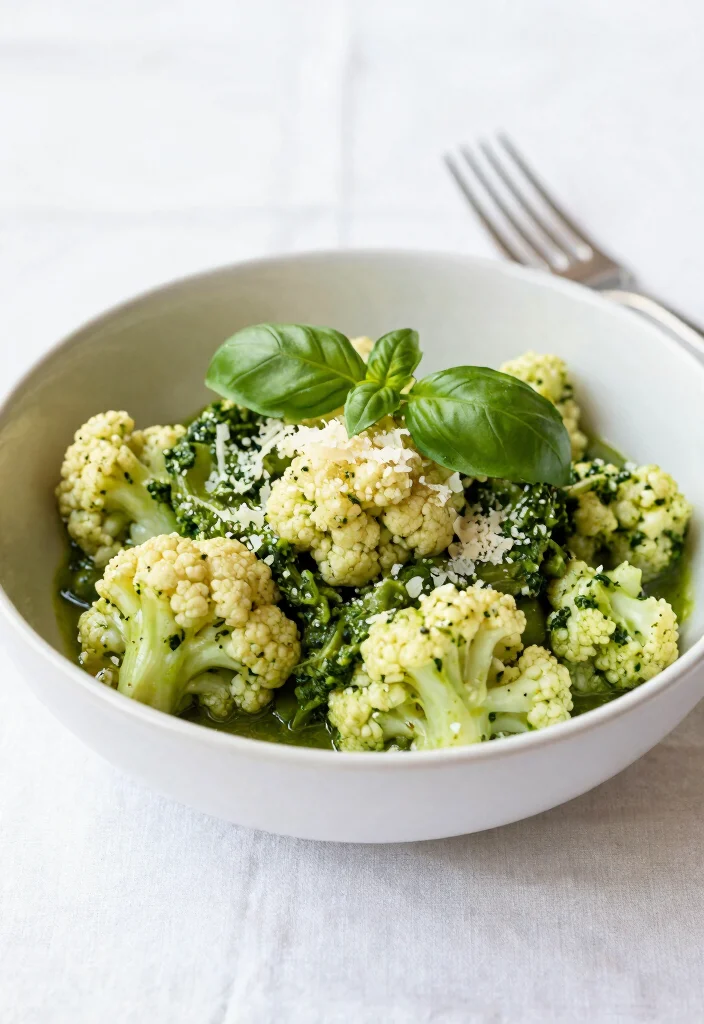 20 Cauliflower Mac and Cheese Recipes (Keto-Friendly) - 8. Pesto Cauliflower Mac and Cheese 1