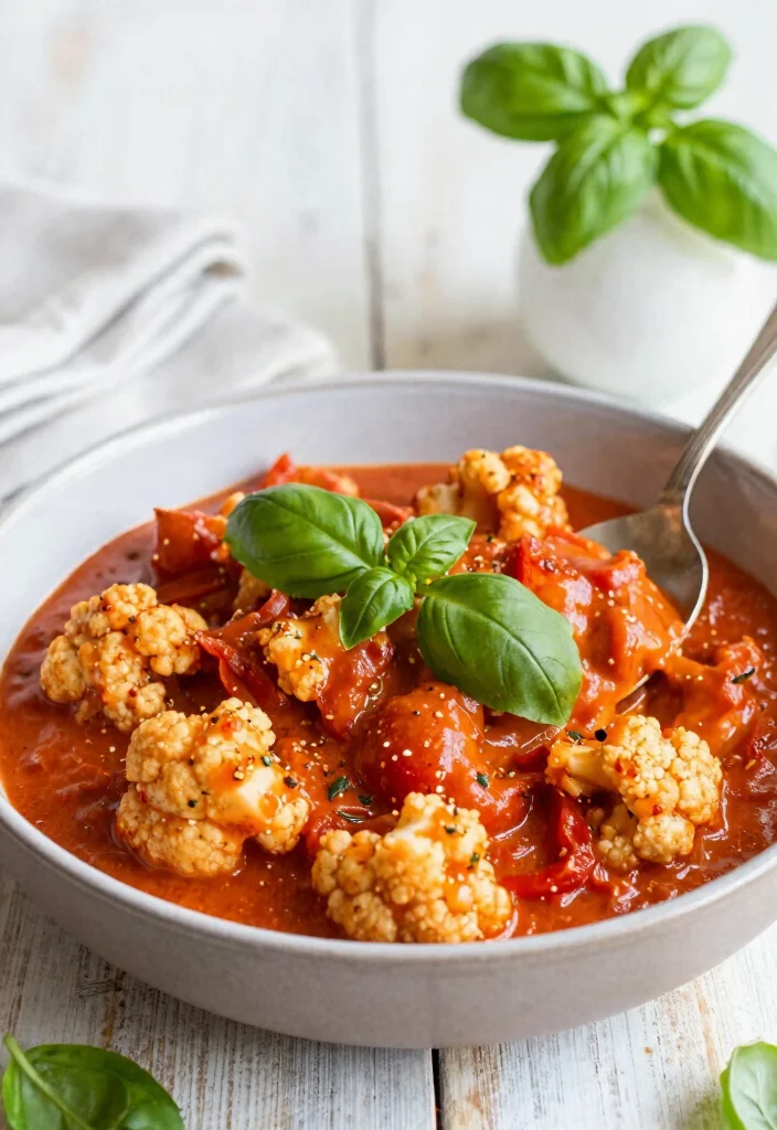 20 Cauliflower Mac and Cheese Recipes (Keto-Friendly) - 9. Creamy Tomato Basil Cauliflower Mac 1