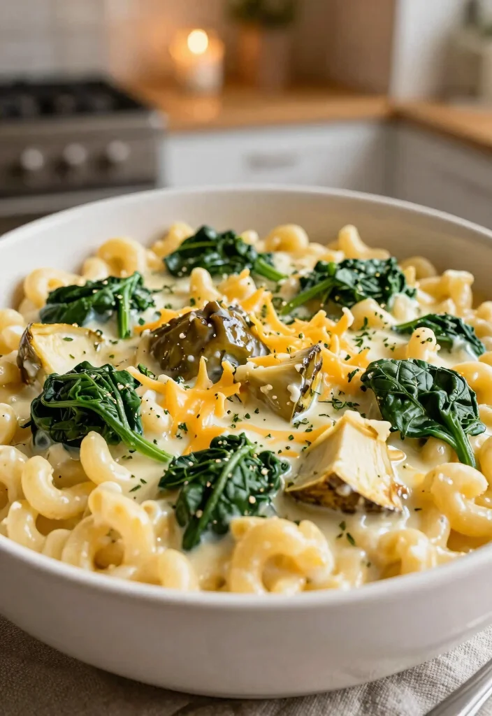 20 Food Recipes Mac and Cheese Everyone Loves - 9. Mac and Cheese with Spinach and Artichoke 1