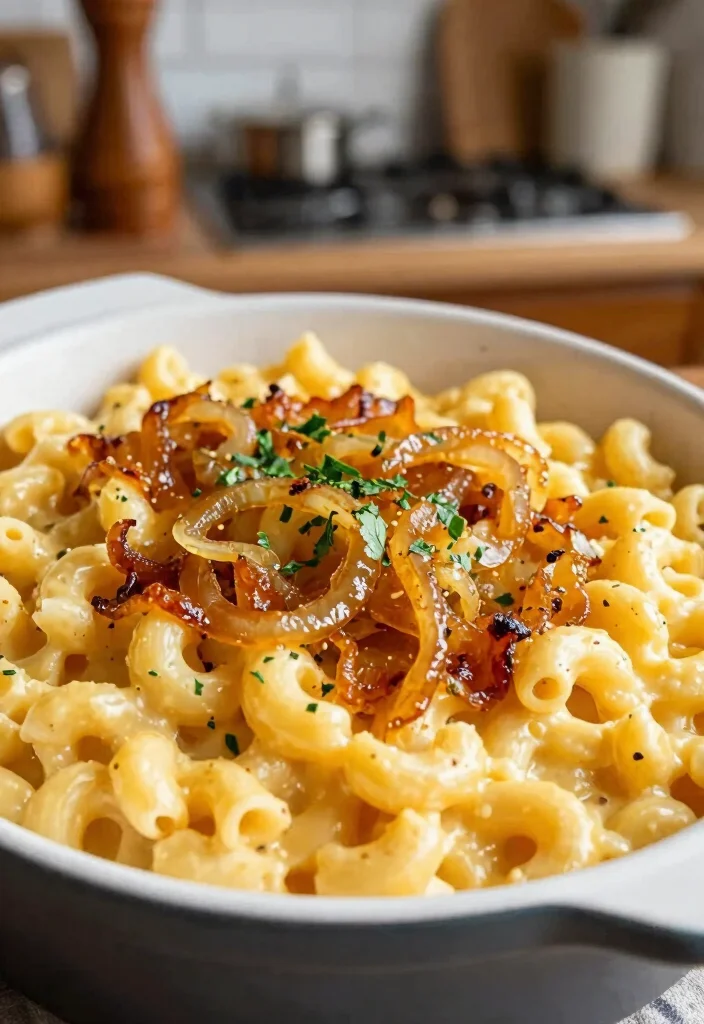 20 Gouda Mac and Cheese Recipes (Creamy Ideas) - 14. Gouda Mac and Cheese with Caramelized Onions 1