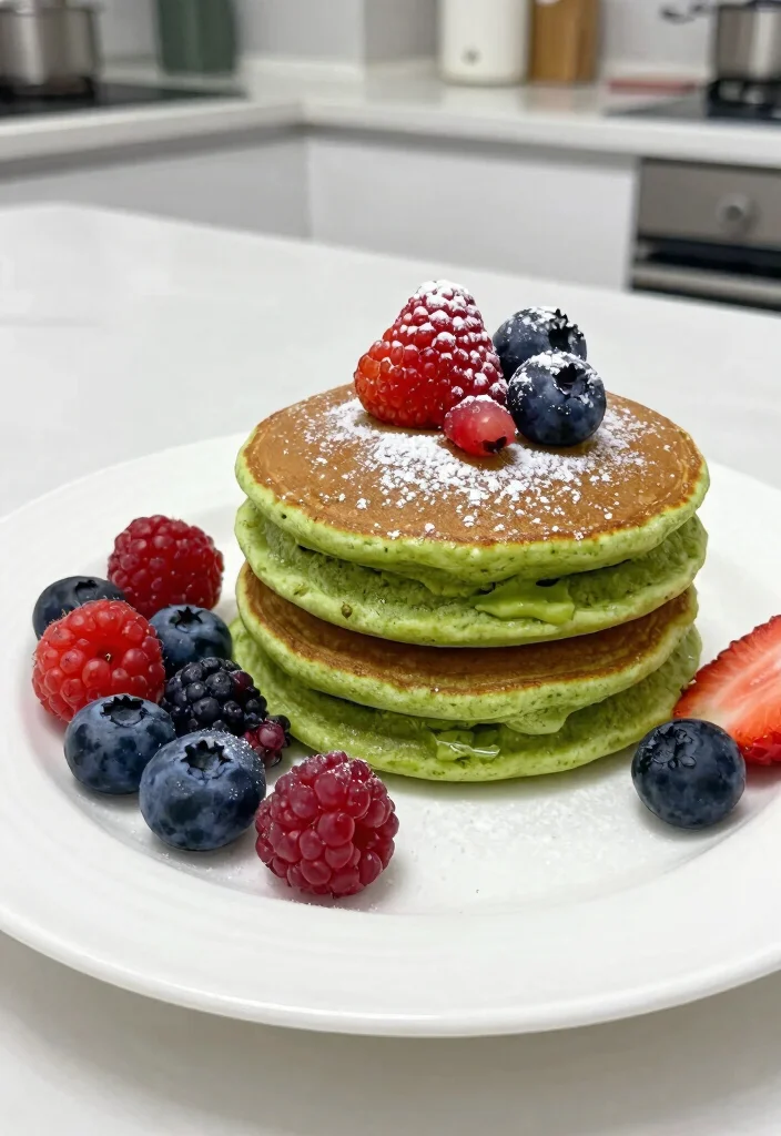 20 Pancake Recipes Without Eggs for Easy Eggless Breakfasts - 12. Matcha Green Tea Pancakes 1