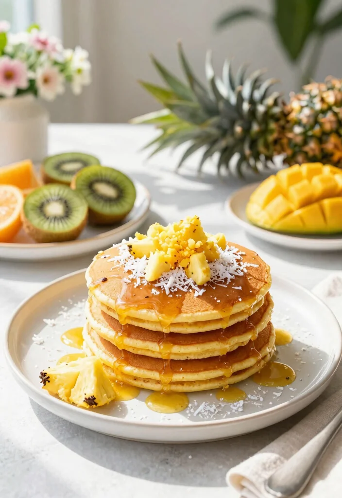 20 Pancake Recipes Without Eggs for Easy Eggless Breakfasts - 13. Pineapple Coconut Pancakes 1