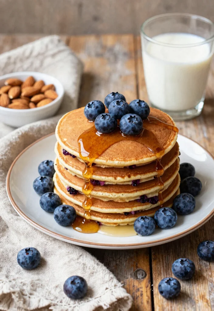 20 Pancake Recipes Without Eggs for Easy Eggless Breakfasts - 2. Blueberry Almond Oat Pancakes 1