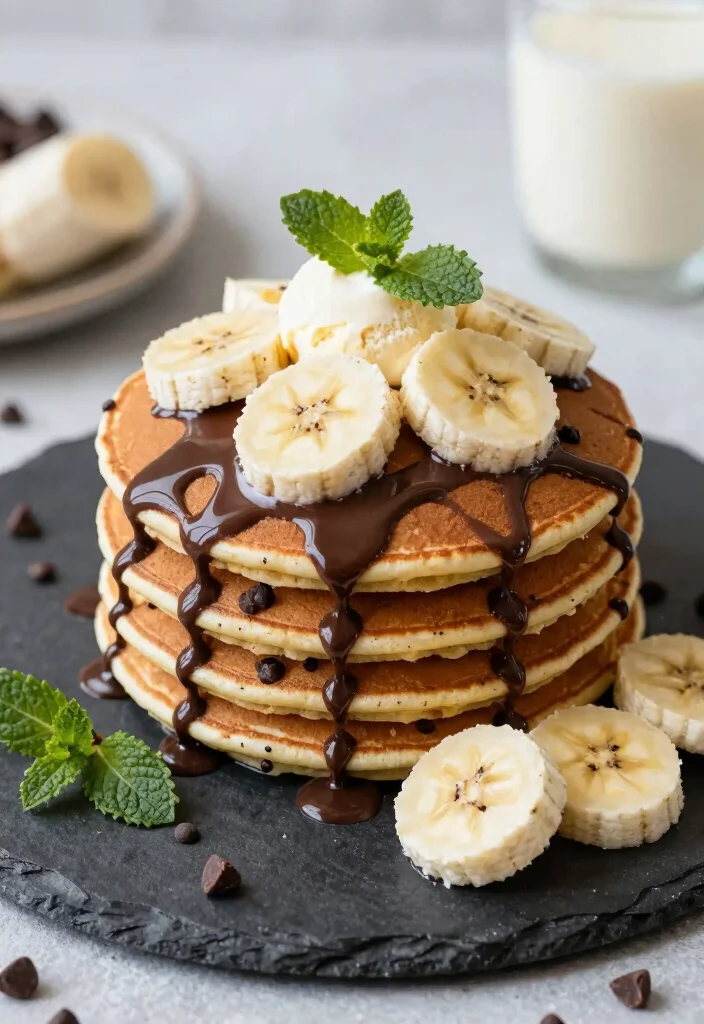 20 Pancake Recipes Without Eggs for Easy Eggless Breakfasts - 3. Chocolate Chip Banana Pancakes 1