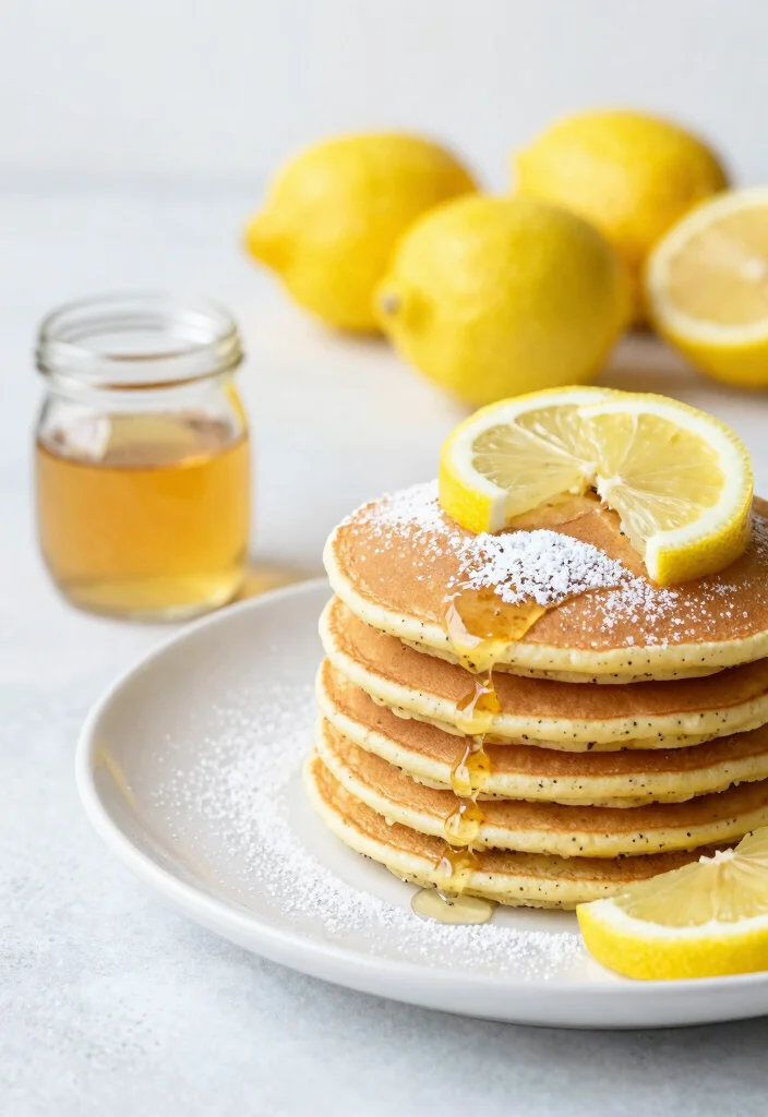20 Pancake Recipes Without Eggs for Easy Eggless Breakfasts - 5. Lemon Poppy Seed Pancakes 1
