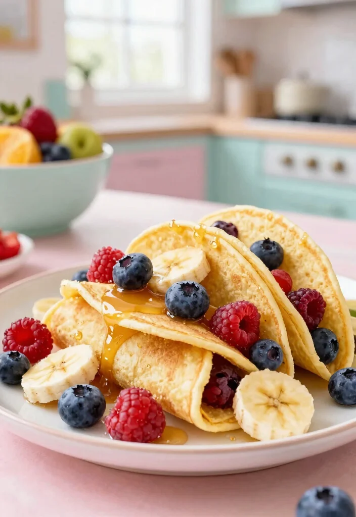 20 Pancake Taco Breakfast Recipes for Fun and Easy Meals - 1. Fruity Pancake Tacos 1