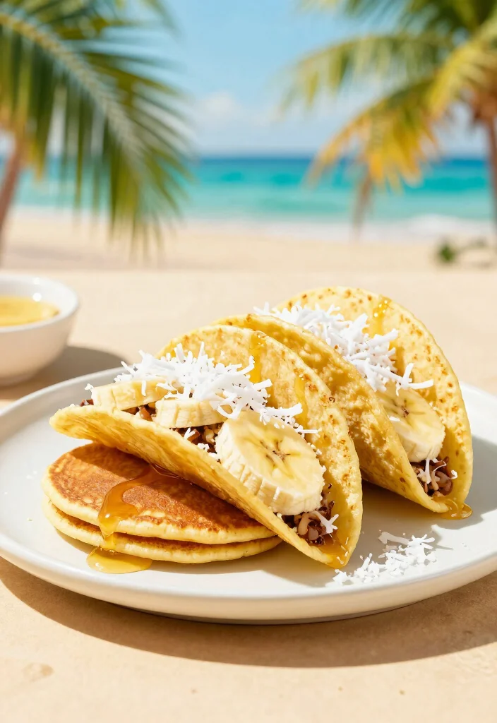 20 Pancake Taco Breakfast Recipes for Fun and Easy Meals - 11. Tropical Banana Coconut Pancake Tacos 1