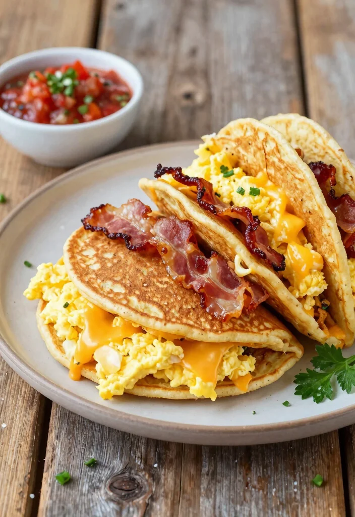 20 Pancake Taco Breakfast Recipes for Fun and Easy Meals - 4. Savory Breakfast Taco Pancakes 1