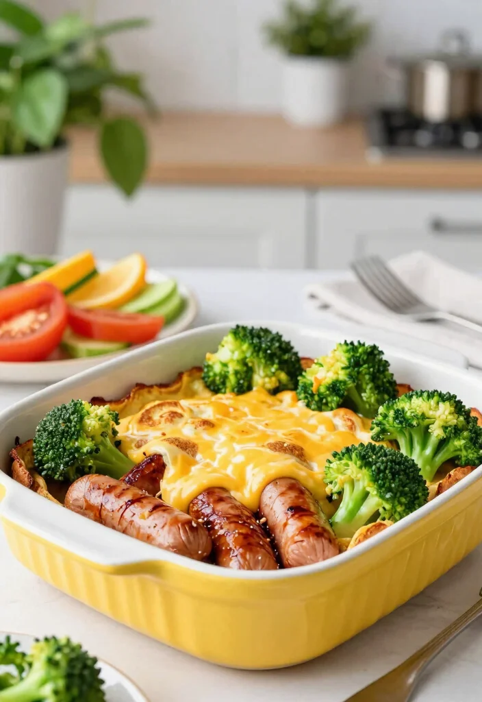 20 Sausage Pancake Breakfast Casserole Recipes for Hearty Meals - 12. Smoked Sausage and Broccoli Pancake Bake 1