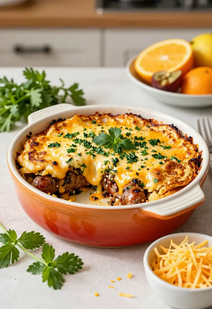 20 Sausage Pancake Breakfast Casserole Recipes for Hearty Meals - 8. Herb and Cheddar Sausage Pancake Casserole 1