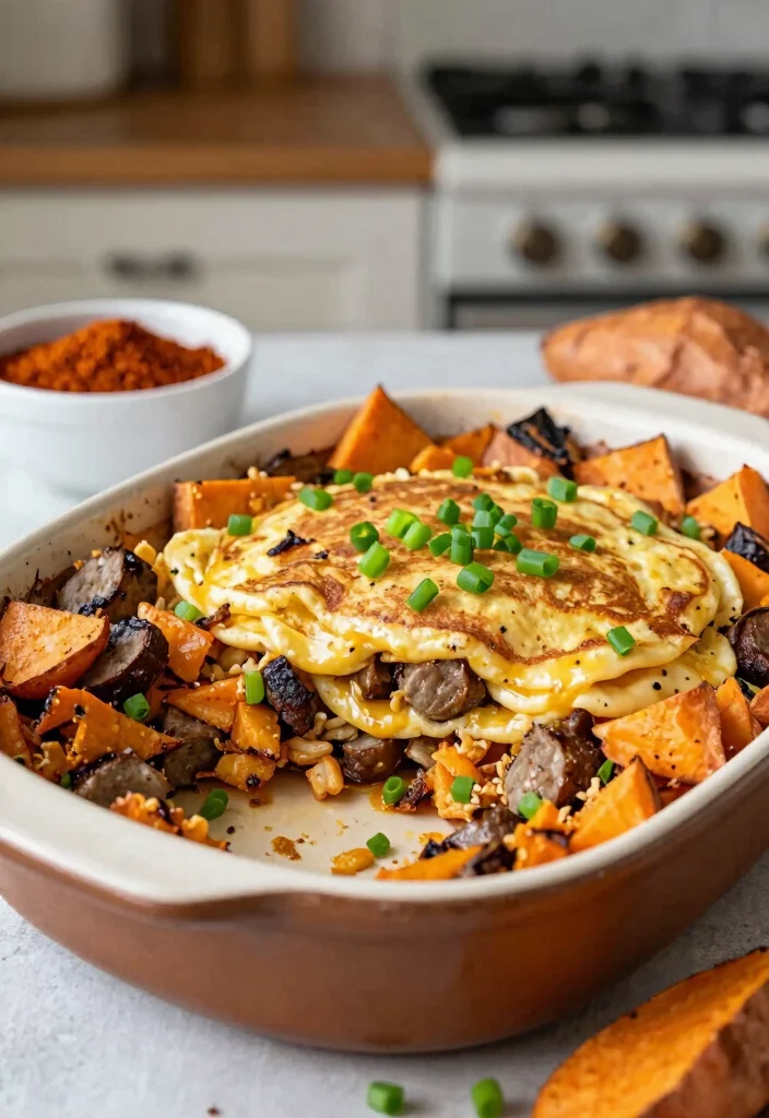 20 Sausage Pancake Breakfast Casserole Recipes for Hearty Meals - 9. Sweet Potato Hash Sausage Pancake Casserole 1