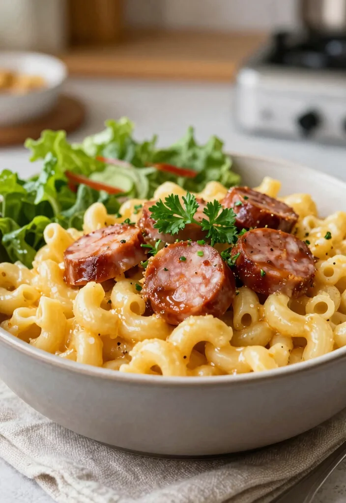 20 Simple Mac and Cheese Recipe Ideas for Beginners - 8. Mac and Cheese with Sausage 1