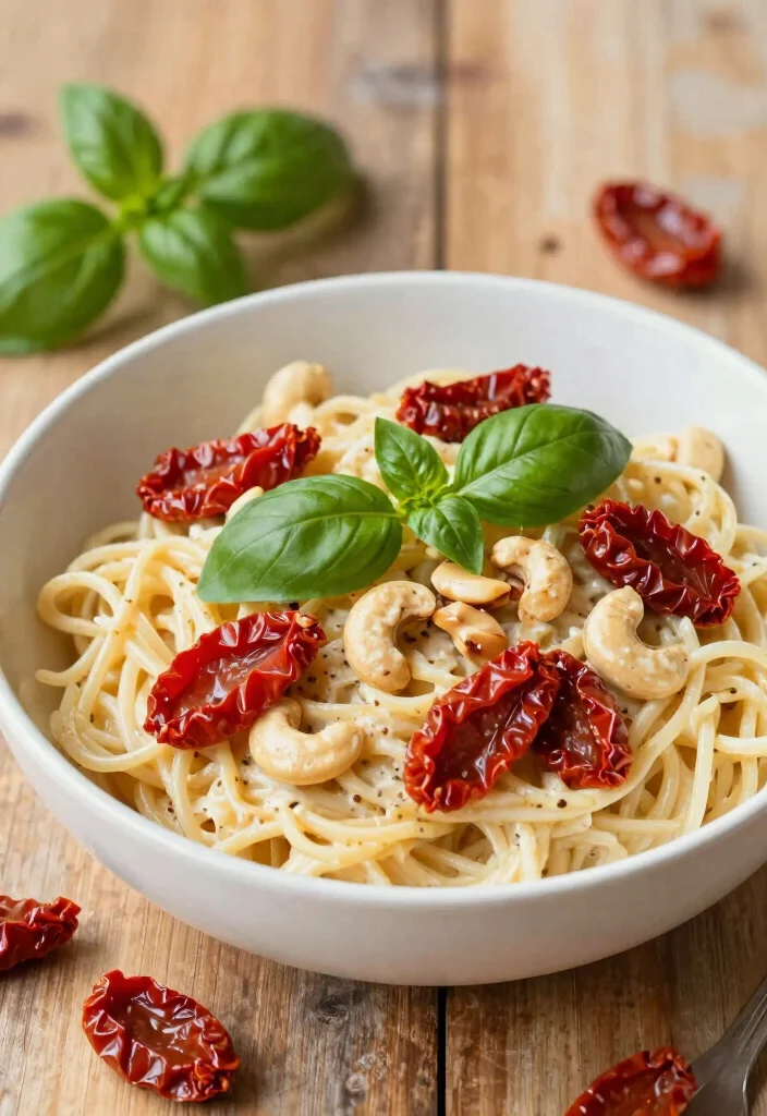 20 Vegan Mac and Cheese Cashew Recipes (Creamy) - 7. Sun-Dried Tomato and Basil Cashew Mac 1