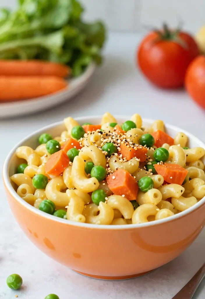 20 Vegan Mac and Cheese Recipes: Fun and Easy Recipes for Kids - 18. Vegan Mac and Cheese with Peas and Carrots 1