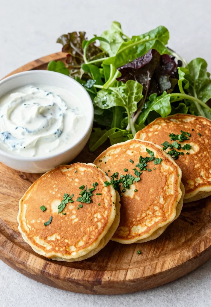 20 Yogurt Pancake Recipes for Extra Soft and Fluffy Pancakes - 20. Savory Yogurt Pancakes with Herbs 1