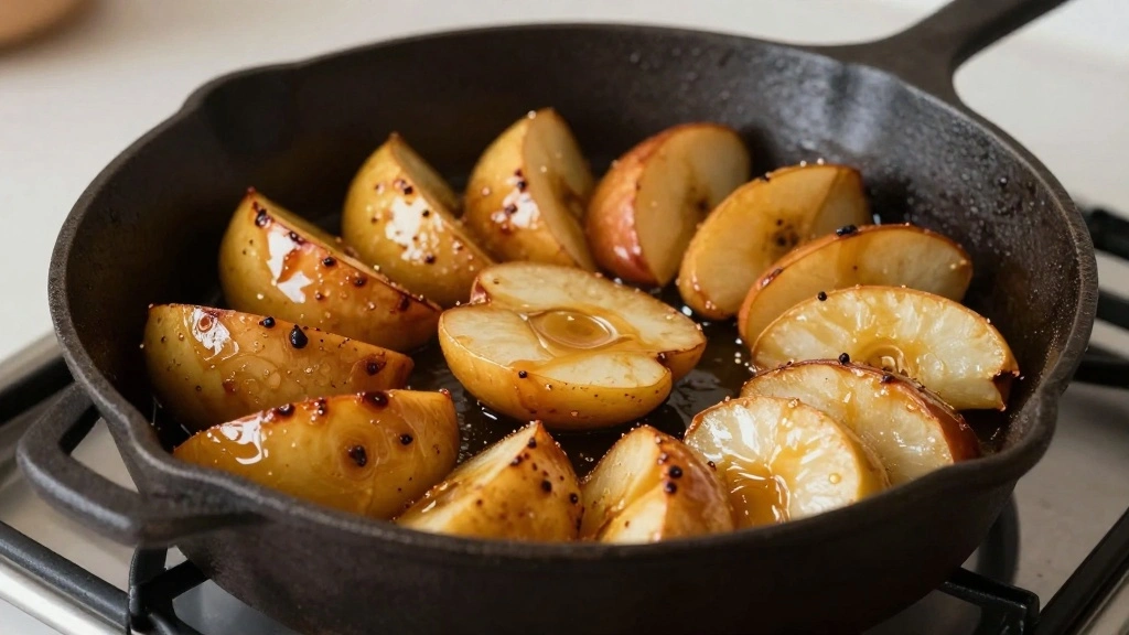 Apple Dutch Baby Pancake Recipe With Cinnamon Sugar Flavor - Step 4: Add Apples to Skillet 1
