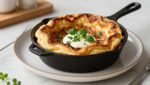 Dutch Baby Pancake Recipe Made in a Cast Iron Skillet