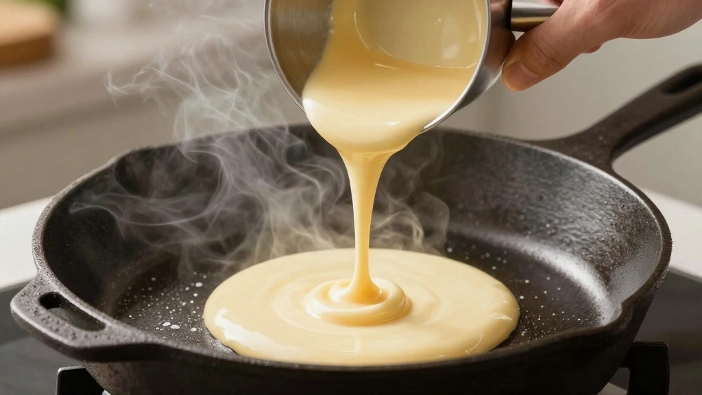 Dutch Baby Pancake Recipe Made in a Cast Iron Skillet - Step 4: Pour the Batter 1