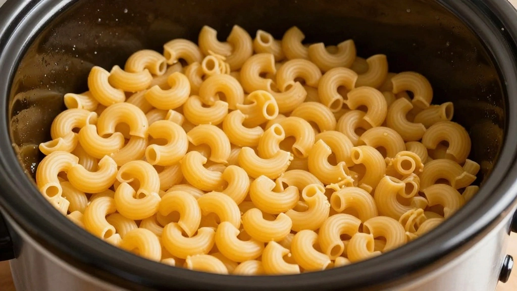 Easy Crock Pot Mac and Cheese Recipe (Dump and Go) - Step 2: Layer Pasta 1