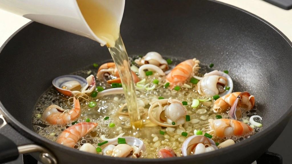 Korean Seafood Pancake Recipe Packed With Shrimp and Squid - Step 5: Pour the Batter 1