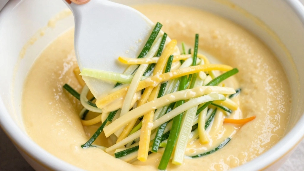 Korean Veggie Pancake Recipe Perfect for Quick Savory Meals - Step 3: Combine Vegetables with Batter 1