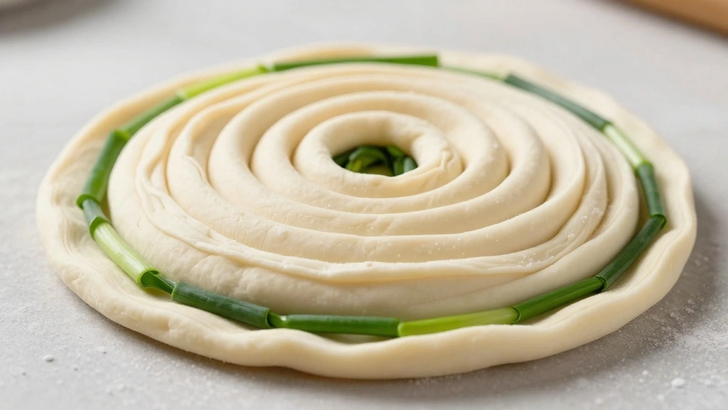 Scallion Pancake Recipe With Crispy Layers and Soft Center - Step 4: Roll and Coil Dough 1
