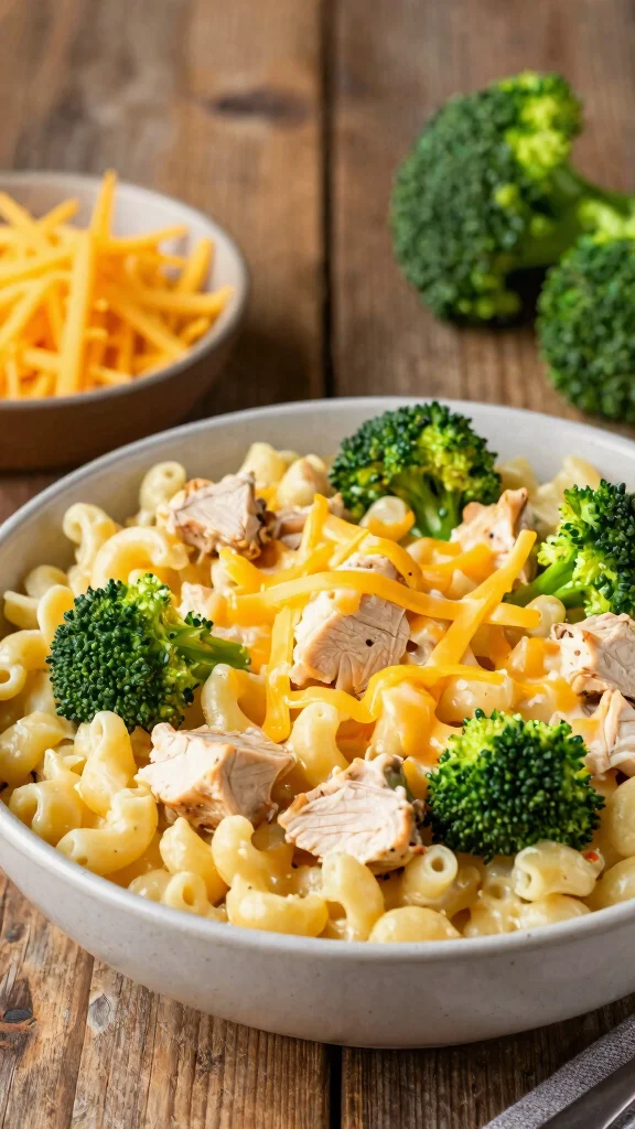 11 Mac and Cheese Meal Prep Ideas Ready for the Whole Week - 11. Mac and Cheese with Broccoli and Chicken 1