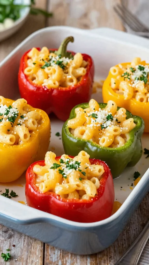 11 Mac and Cheese Meal Prep Ideas Ready for the Whole Week - 8. Mac and Cheese Stuffed Peppers 1