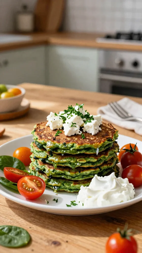 11 Pancake Ideas: Creative Twists on a Classic Breakfast - 4. Savory Spinach and Feta Pancakes 1