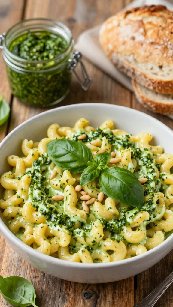 12 Mac and Cheese Bar Ideas to Wow Your Guests - 8. Cheesy Pesto Mac and Cheese 1