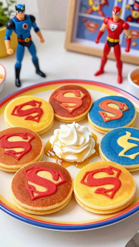 12 Pancake Art Ideas: Fun Designs for Kids and Adults - 4. Superhero Pancakes 1