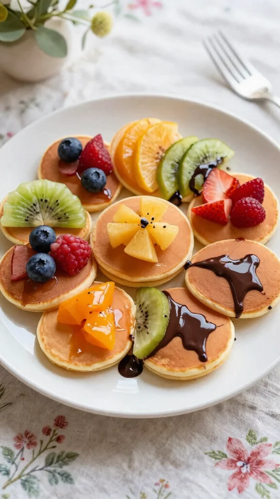 12 Pancake Art Ideas: Fun Designs for Kids and Adults - 8. Pancake Flowers 1