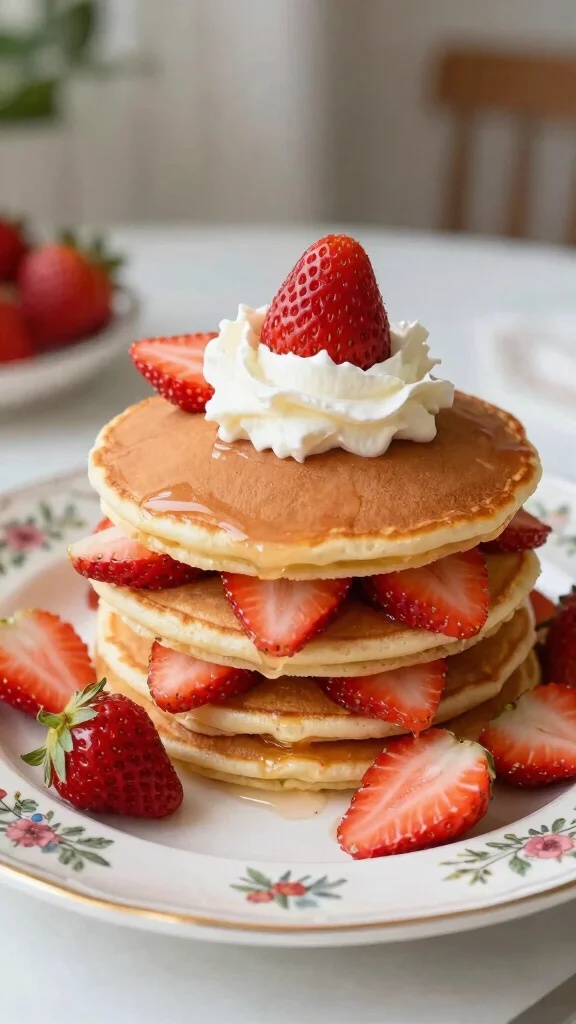 12 Pancake Mix Ideas to Transform Your Boxed Mix - 10. Strawberry Shortcake Pancakes 1