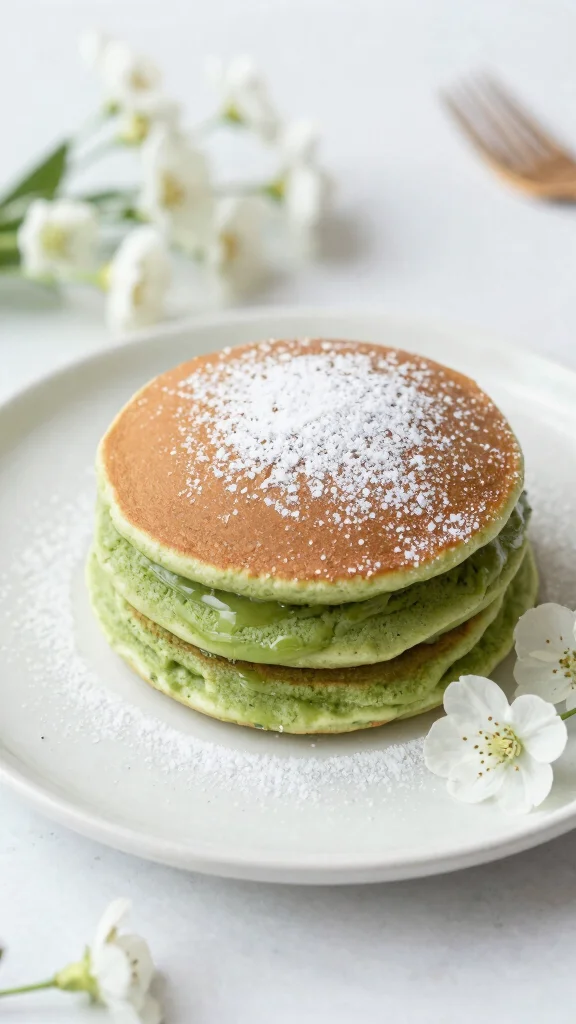 12 Pancake Mix Ideas to Transform Your Boxed Mix - 7. Matcha Green Tea Pancakes 1