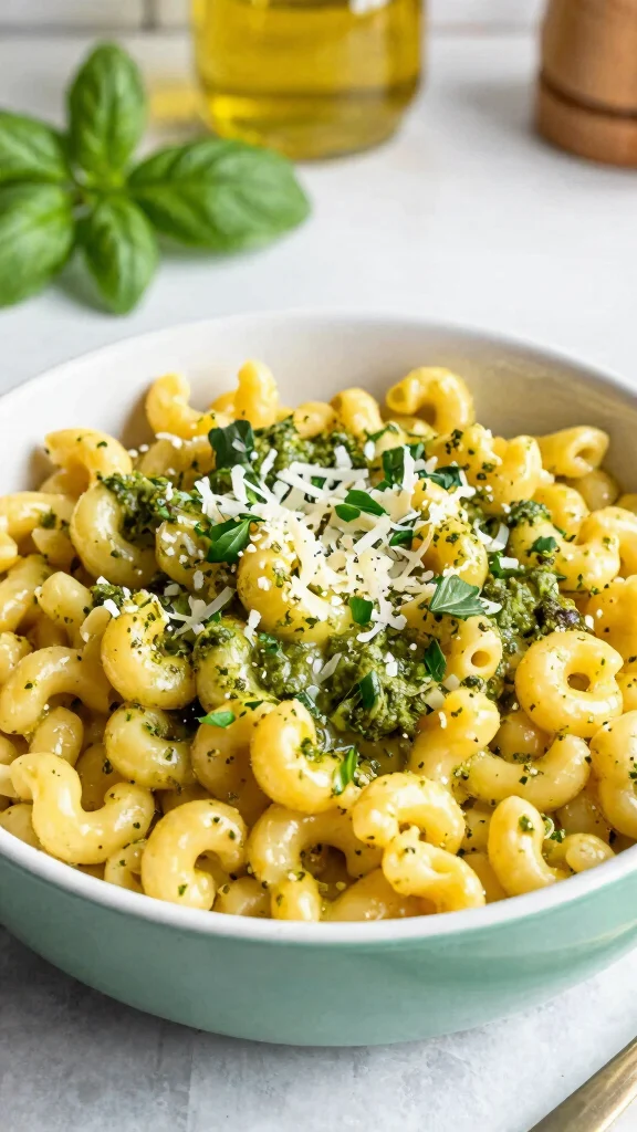 13 Mac and Cheese Lunch Ideas: Quick, Easy and Satisfying - 11. Mac and Cheese with Pesto 1