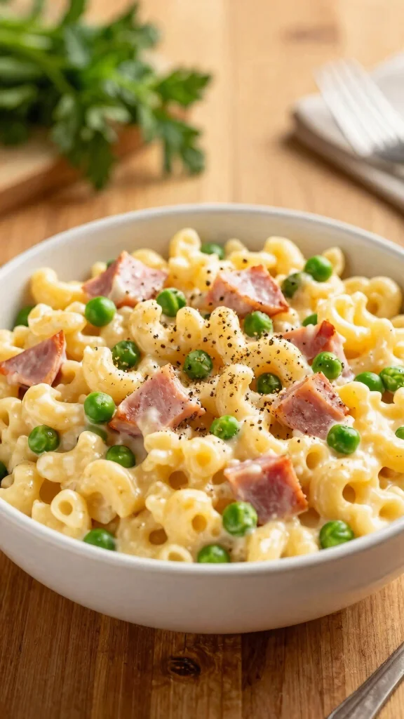 13 Mac and Cheese Recipes for Kids They Will Actually Eat - 11. Mac and Cheese with Peas and Ham 1
