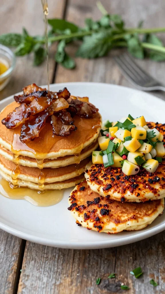 13 Pancake Bar Ideas Perfect for Brunch Parties - 12. Sweet and Savory Combo Pancakes 1