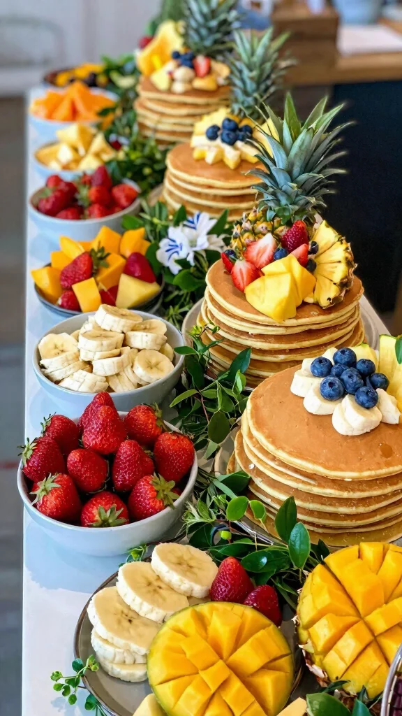 13 Pancake Bar Ideas Perfect for Brunch Parties - 3. Fruity Pancake Delights 1